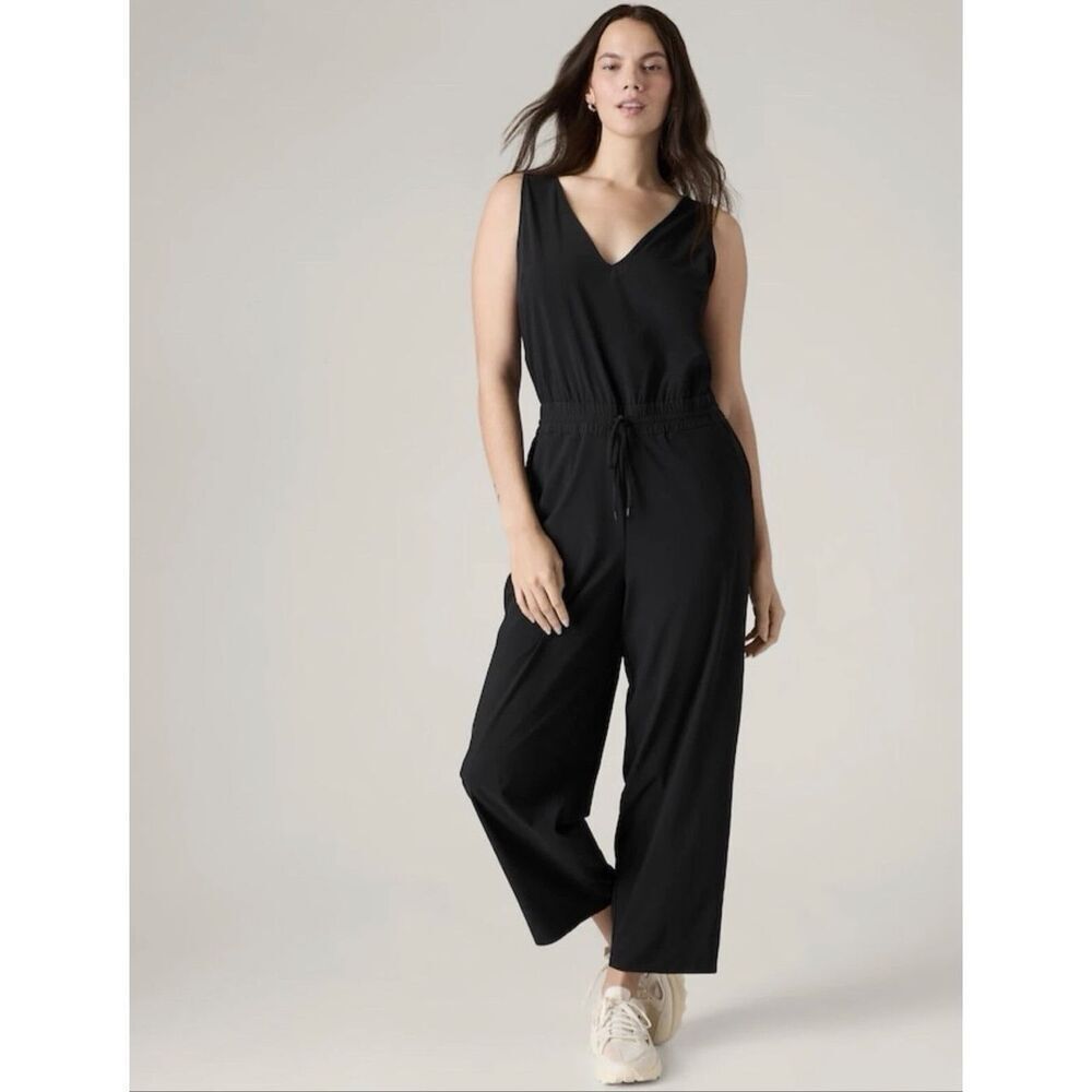 Athleta Avenue Jumpsuit Avenue - Black - 1X - Altered (Shortened Straps)